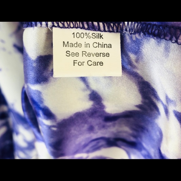 Parker Purple & White Silk Top - Picture 3 of 4